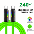 Miniatyrbild 2 av 11: 100W Snabb Type-C Laddningskabel med Ljus Stöder 240W Upp Interface^ till A G4C9 green 240W
