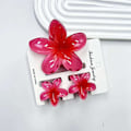 Miniatyrbild 8 av 11: Äggblomma Set Hårklämma Blomma Hårspänne Dam Mode Semester Red One size