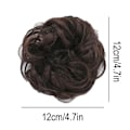 Miniatyrbild 11 av 11: Lockigt, rörigt hårbulle-hårstycke uppsättning scrunchie falsk naturlig bobble hårförlängning black brown 13cm