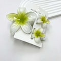 Miniatyrbild 11 av 11: Äggblomma Set Hårklämma Blomma Hårspänne Dam Mode Semester white+green One size