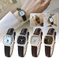Miniatyrbild 3 av 11: Män Mode Casual Lyx Läderrem Quartz Business Wrist Wa Silver Black One size