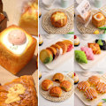 Miniatyrbild 2 av 11: PU Mjuk Långsam Återhämtning Simuleringsmatkaka Krispig Stekt Äggbröd random croissant 1pcs