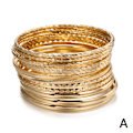 Miniatyrbild 6 av 11: 12 st/set Punk Kedjearmband Set för Kvinnor Boho Tjock Charm Armband Lot P A2W8 Gold One size