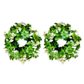Miniatyrbild 5 av 11: Konstgjord Shamrock Ljusring Krans för St Patrick's Day, Falsk Gr GreenC 4pcs