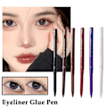 Miniatyrbild 8 av 11: 6-färgad slät vattentät eyeliner lim penna anti-svett inte lätt 05 # grape purple 0.3g