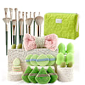 Miniatyrbild 10 av 11: 40 st Skönhetsverktyg Stort Kombinationsset Tvätta Ansikte Smink Komplett Set beige 36pcs