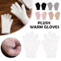 Miniatyrbild 4 av 11: 2x Mink Sammet Tjocka Handskar Fluffiga Päls Helfingerhandskar Vantar Varma Gl`AU. khaki One size