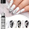 Miniatyrbild 6 av 11: Nagelkonst Metall Draglinje Lim Krok Kant Färglim Metallim silvery 5ml