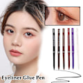 Miniatyrbild 5 av 11: 6-färgad slät vattentät eyeliner lim penna anti-svett inte lätt 03 # light coffee 0.3g