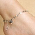 Miniatyrbild 9 av 11: Trendigt Dam Kedjehänge Blomma Silver Fotlänk Armband