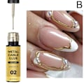 Miniatyrbild 1 av 11: Nagelkonst Metall Draglinje Lim Krok Kant Färglim Metallim golden 5ml