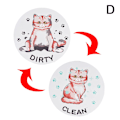 Miniatyrbild 1 av 11: Diskmaskinsmagnet Ren/Smutsig Skylt, Lantlig Rustik Ren/Smutsig cat onesize