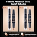 Miniatyrbild 7 av 11: Dubbelsidig Highlighter Contouring Stick Näskontur Highlight Powder Stick M4V0 01# dark brown + natural color 3.6g