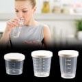 Miniatyrbild 7 av 11: 1/5 st Mätkopp i plast för medicinering Transparent + white coverl 30ml