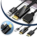 Miniatyrbild 2 av 11: 1x HDMI till DisplayPort-kabel 19 cm/1,8 m blackB 1.8m