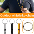 Miniatyrbild 11 av 11: Metall Whistle hänge med nyckelring nyckelring för utomhusöverlevnad silver One-size
