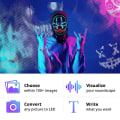 Miniatyrbild 5 av 5: Led Cosplay-mask med programmerbar upplyst ansiktstransformerande mask Uppladdningsbar appkontrollerad props hallowee-fest Bluetooth mask Kids-1200AH Charge