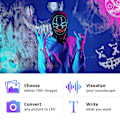 Miniatyrbillede 5 af 5: Led Cosplay Maske Med Programmerbar Lysende Ansigt Transformerende Maske Genopladelig App-Styret Rekvisit Halloween Fest Bluetooth Maske Kids-1200AH Charge