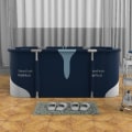Miniatyrbild 3 av 4: Helkroppsbadhink Vikbart badkar Pvc Bärbar Vuxna Icke-uppblåsbart badkar Hushållsisolerad fat 1.2M