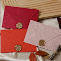 Miniatyrbilde 4 av 5: 9 stk konvolutter, 30 ark papir, 16,5*11 cm/21*14,8 cm, rosa+oransje+rød, kortinvitasjonskonvolutter Pink*Orange*Red Style 1