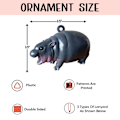 Miniatyrbilde 3 av 5: Søt flodhest Moo Deng 3D Flat Ornament, Flodhest Bakkespeil Biltilbehør, Flodhest Julepynt, Moo Deng Ornament