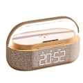 Miniatyrbild 1 av 5: Digital väckarklocka radio med bluetooth högtalare, 15w trådlös laddare, dubbel justerbar hög väckarklocka
