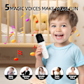 Miniatyrbild 5 av 5: Minikaraoke för Barn, Bluetooth Karaoke med 2 Trådlösa Mikrofoner, Stöder TF, USB, Födelsedagspresenter för Flickor Pojkar Familj Hemfest White