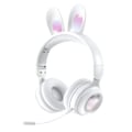 Pikkukuva 1 / 5: Kids Bunny Rabbit Ears -kuulokkeet mikrofonilla pelaamiseen, valkoinen white