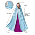 Miniatyrbillede 5 af 5: Witchcraft Ice Blue Tie Up Middelalderdragt Halloween-hættekappe Lang Cape U
