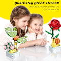 Miniatyrbilde 2 av 6: Blomsterbyggesett, blomsterbyggesett, byggeklosser blomster murstein leker kreativt prosjekt for hjemmeromsdekorasjon julegave A+B+C+D