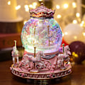Miniatyrbild 1 av 5: Presentförpackad speldosa Karusell Hästar färgskiftande ljus Unicorn Snow Globe för kvinnor vänner