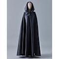 Miniatyrbillede 2 af 5: Witchcraft Black Tie Up Middelalderdragt Halloween-hættekappe Lang Cape U