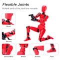 Miniatyrbillede 3 af 4: 3D-printede actionfigurer, multi-artikulær bevægelig robot til spilentusiaster DIY robot-skrivebordsdekoration black