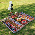 Miniatyrbillede 3 af 6: Navajo tæppe aztekisk tæppe til sofa seng egnet til udendørs camping strand picnic rejse 82x35 tommer