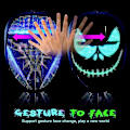 Miniatyrbillede 2 af 5: Led Cosplay Maske Med Programmerbar Lysende Ansigt Transformerende Maske Genopladelig App-Styret Rekvisit Halloween Fest Bluetooth Maske Kids-1200AH Charge