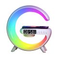 Miniatyrbillede 1 af 5: Multifunktionel Trådløs Oplader Vækkeur Højttaler App Kontrol Rgb Night Light Ladestation Til Iphone grey