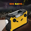 Miniatyrbild 2 av 6: Nödradio AM/FM väderlarm 5-vägs driven solvradiomottagare med LED-ficklampa och USB-powerbank