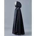 Miniatyrbillede 3 af 5: Witchcraft Black Tie Up Middelalderdragt Halloween-hættekappe Lang Cape U