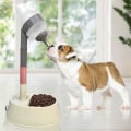 Miniatyrbild 5 av 5: Pet Standing Höjdjusterbar vattendispenser Katthundskål med automatiskt matande vatten Gul