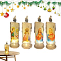Miniatyrbild 1 av 5: 4-pack LED Ljusstake Jesus LED Ljus Jul Påsk LED Bordlampa (med Bas)