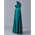 Miniatyrbillede 3 af 5: Witchcraft Teal Tie Up Middelalderkappe Halloween Hættekappe Lang Cape U