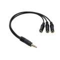 Miniatyrbillede 1 af 5: 35 mm 3-vejs port aux multi hovedtelefon øretelefon lyd splitter adapter 35 mm jack hub splitter kabel forlænger 1 han til 3 hun
