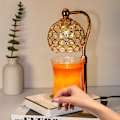 Miniatyrbilde 2 av 5: Stearinlysvarmerlampe Justerbar høyde Smeltet vokslampe Dimming Candle Warming Lamp-Rose Gold