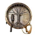 Miniatyrbilde 5 av 5: Tree Of Life Sjamantromme Håndlaget sibirsk tromme Spirit Musikksymbol Hagedekor