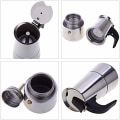 Miniatyrbillede 4 af 5: Huset kaffekande i rustfrit stål Mokka Espresso Latte Perkolator Komfur Kaffemaskine (300 ml) silver