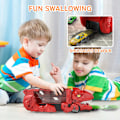 Miniatyrbilde 2 av 5: Dinosaur Ultimate Hauler Sporbilbane for Gutter, Transformerer til Trampende Dinosaur med Sporbilbane Ultimate Transporter Hauler Barnleker