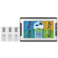 Miniatyrbillede 1 af 5: Digital vejrstation med 3 fjernsensorer 328ft/100m indendørs udendørs temperatur fugtighedsmonitor vækkeur