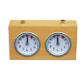 Miniatyrbild 1 av 5: Retro analog schackklocka - Timer för upprullning av mekanisk schackklocka med stora lättlästa rattar wooden