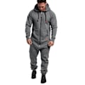 Miniatyrbillede 4 af 5: Mænd Onesie Alt i Én Hættetrøje Jumpsuit med lynlås Vinter Casual Hættedragt Romper Playsuit