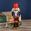 Miniatyrbillede 3 af 5: 5-Tommer Træ Nøddeknækker Ornament 4-Sæt - Jule Nøddeknækker Soldat Nøddeknækkere Dekorationer Juleferie